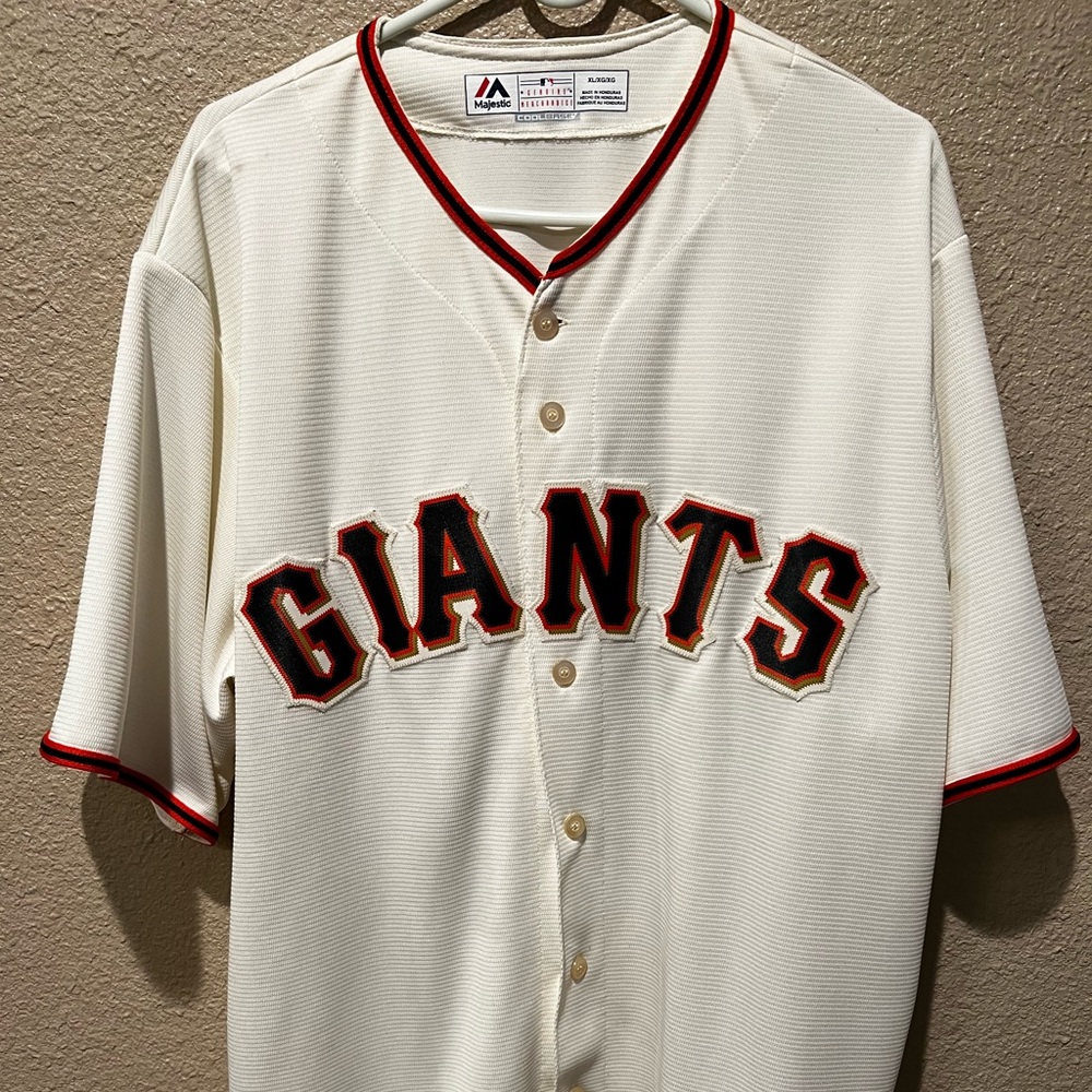 Majestic San Francisco Giants Cool Base Jersey Cream Preowned Size XL